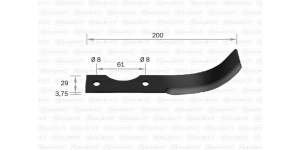 lâmina, faca, faquinha, enxadinha, enxada rotativa AB p/ tratorto BRANCO antiga B4T 5,5cv dir. ou esq.